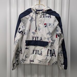 Fila Men's Navy and White Windbreaker